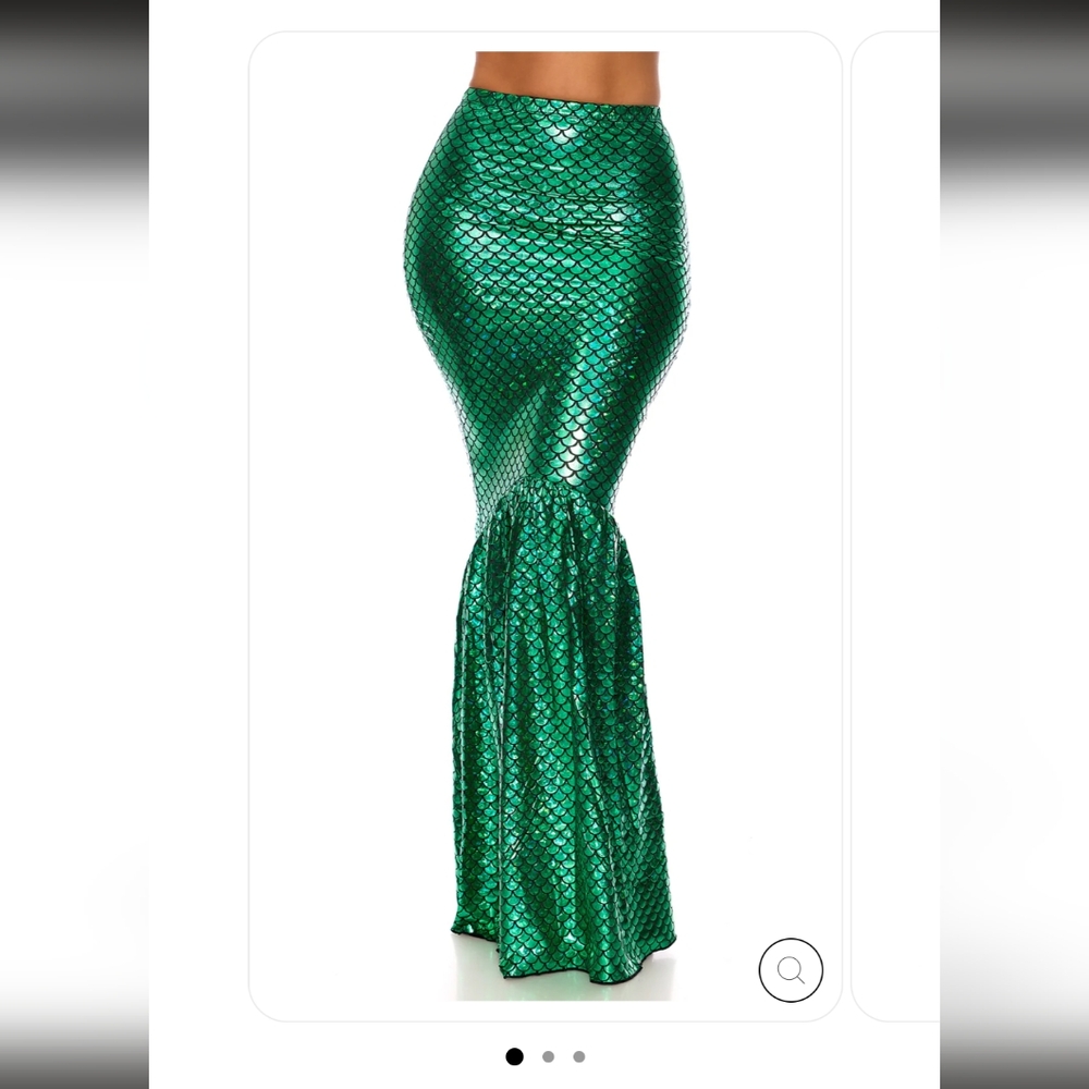 NWT Green Hologram Maxi Mermaid Skirt | Halloween Cosplay Ariel Siren Costume